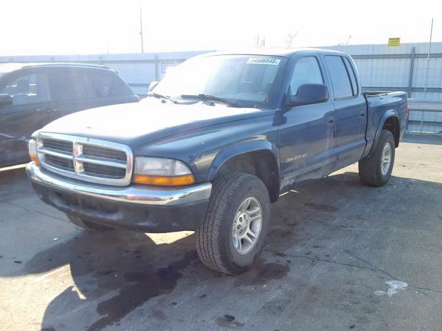 1B7HG2AN51S320893 - 2001 DODGE DAKOTA QUA BLUE photo 2