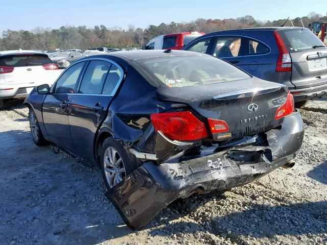 JNKCV61E89M304659 - 2009 INFINITI G37 BASE BLACK photo 3