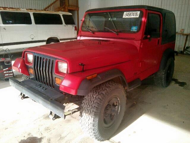 2J4FY19P0MJ107563 - 1991 JEEP WRANGLER / RED photo 2