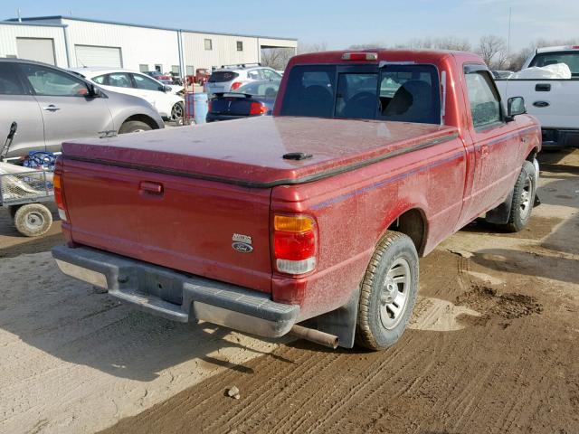 1FTYR10C7WUB60466 - 1998 FORD RANGER MAROON photo 4