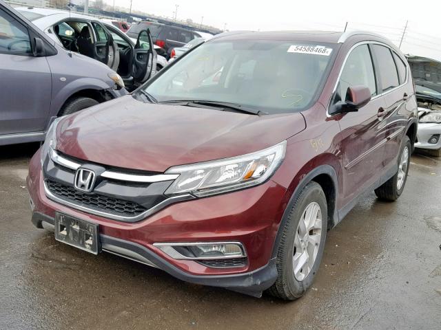 2HKRM4H7XGH608500 - 2016 HONDA CR-V EXL MAROON photo 2