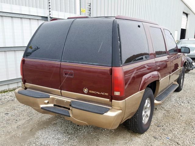 1GYEK13R5YR114111 - 2000 CADILLAC ESCALADE MAROON photo 4