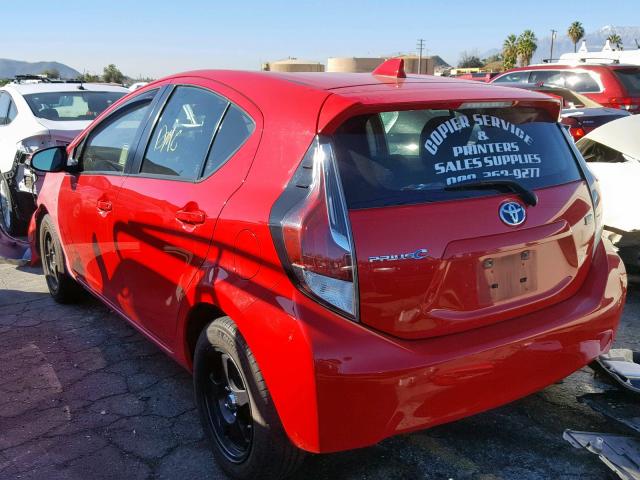 JTDKDTB37G1131016 - 2016 TOYOTA PRIUS C RED photo 3