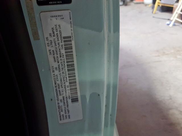 3VWCD31Y75M361797 - 2005 VOLKSWAGEN NEW BEETLE 青色 照片 10