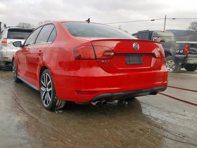 3VW4A7AJ4CM336182 - 2012 VOLKSWAGEN JETTA GLI RED photo 3