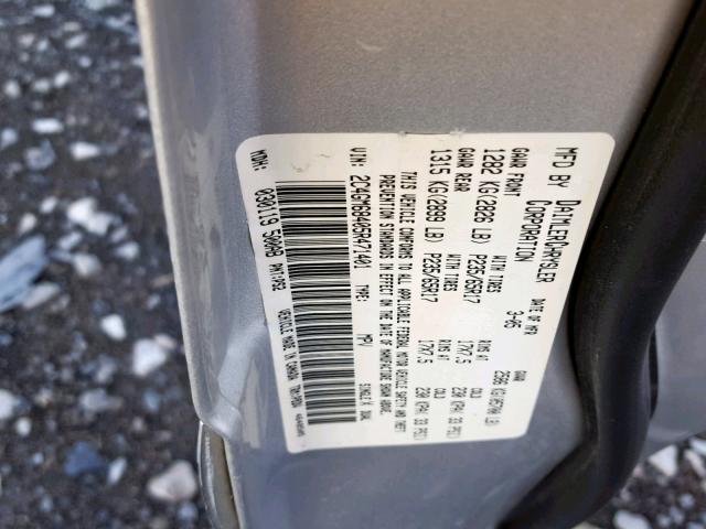 2C4GM68405R471401 - 2005 CHRYSLER PACIFICA T SILVER photo 10