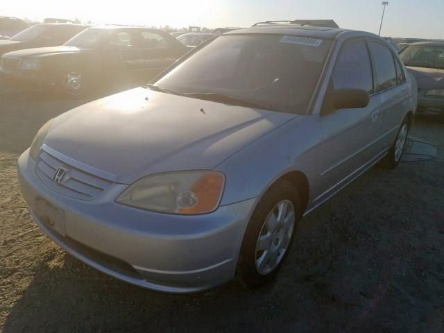 2HGES26771H520274 - 2001 HONDA CIVIC EX GRAY photo 2