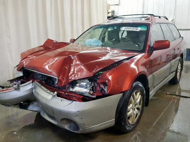 4S3BH686827622224 - 2002 SUBARU LEGACY OUT RED photo 2