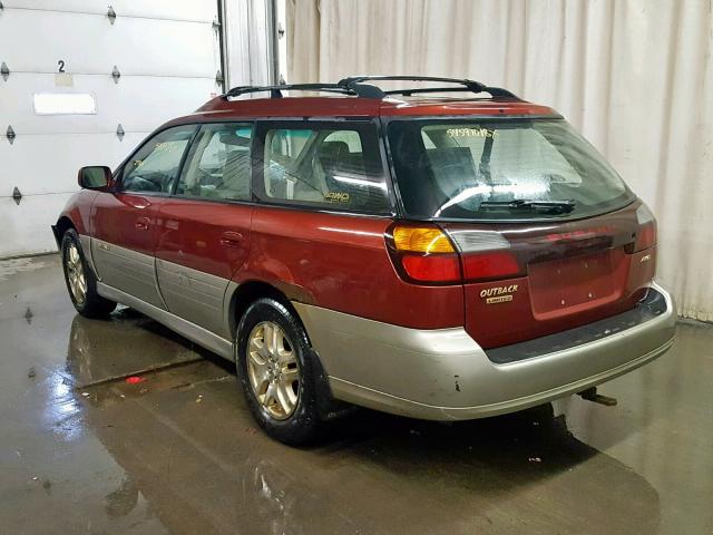 4S3BH686827622224 - 2002 SUBARU LEGACY OUT RED photo 3