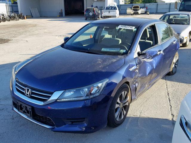 1HGCR2F32DA012670 - 2013 HONDA ACCORD LX BLUE photo 2