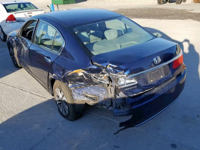 1HGCR2F32DA012670 - 2013 HONDA ACCORD LX BLUE photo 3