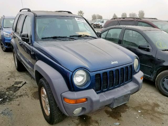 1J4GL48K14W144737 - 2004 JEEP LIBERTY SP BLUE photo 1