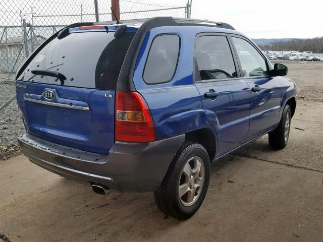 KNDJF724987477069 - 2008 KIA SPORTAGE L BLUE photo 4