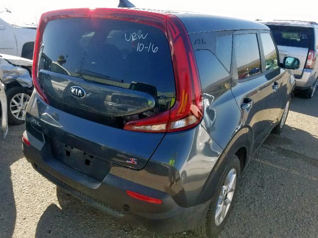 KNDJ23AUXL7028062 - 2020 KIA SOUL LX GRAY photo 4