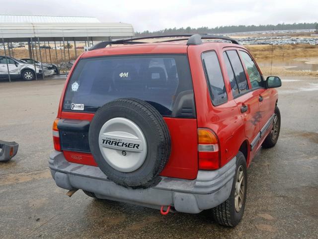 2CNBE13C036932406 - 2003 CHEVROLET TRACKER RED photo 4