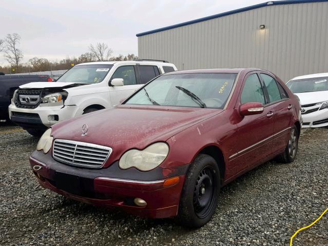 WDBRF61J43E011007 - 2003 MERCEDES-BENZ C 240 BURGUNDY photo 2