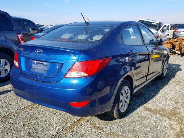 KMHCT4AE9GU041909 - 2016 HYUNDAI ACCENT SE BLUE photo 4