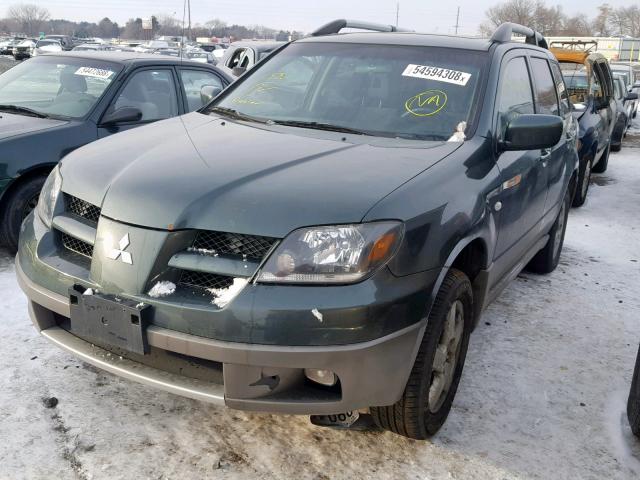 JA4LZ41G13U034672 - 2003 MITSUBISHI OUTLANDER GREEN photo 2