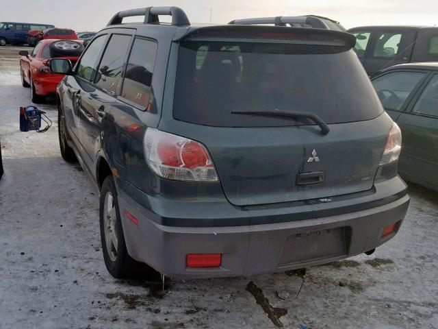 JA4LZ41G13U034672 - 2003 MITSUBISHI OUTLANDER GREEN photo 3