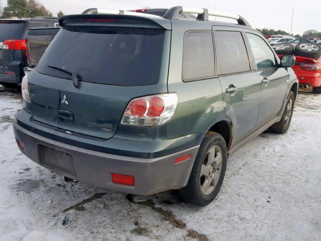 JA4LZ41G13U034672 - 2003 MITSUBISHI OUTLANDER GREEN photo 4