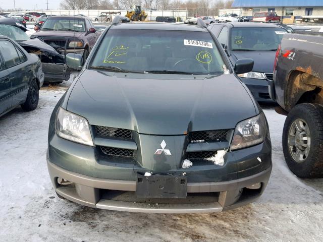 JA4LZ41G13U034672 - 2003 MITSUBISHI OUTLANDER GREEN photo 9