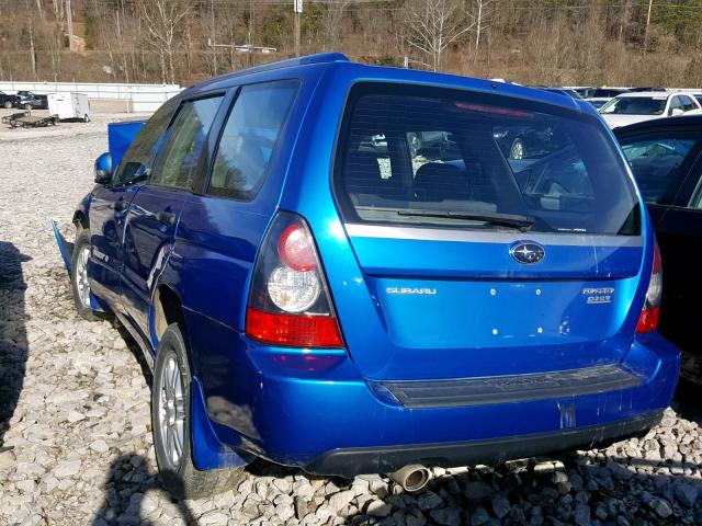 JF1SG66628H723712 - 2008 SUBARU FORESTER S BLUE photo 3