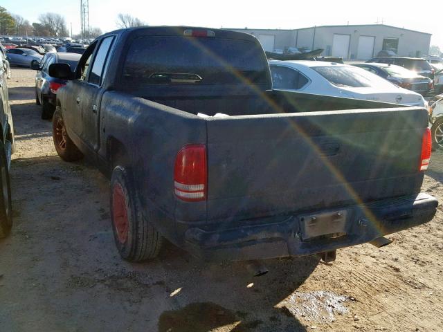 1B7HL2AN71S237705 - 2001 DODGE DAKOTA QUA BLACK photo 3