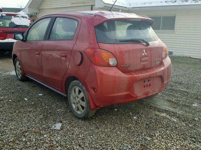 ML32A4HJ8FH006569 - 2015 MITSUBISHI MIRAGE ES RED photo 3