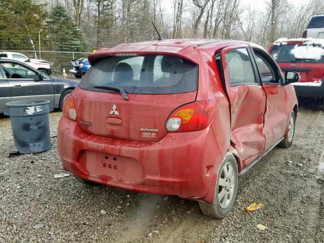 ML32A4HJ8FH006569 - 2015 MITSUBISHI MIRAGE ES RED photo 4