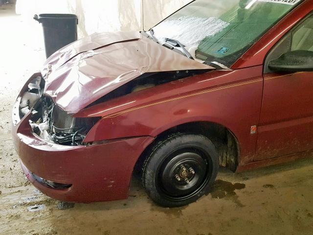 1G8AL55F37Z146947 - 2007 SATURN ION LEVEL RED photo 9