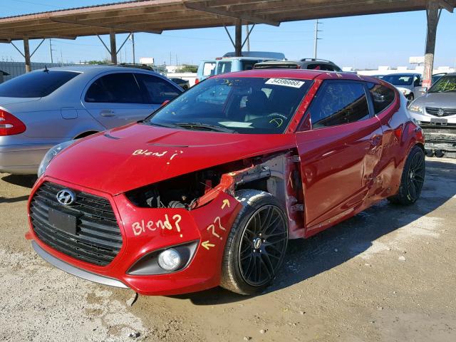 KMHTC6AE7DU154247 - 2013 HYUNDAI VELOSTER T RED photo 2