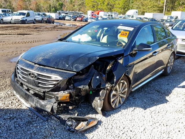 5NPE34AF5HH591058 - 2017 HYUNDAI SONATA SPO BLACK photo 2