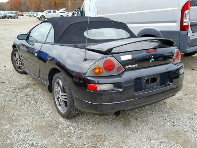 4A3AE75H53E018754 - 2003 MITSUBISHI ECLIPSE SP BLACK photo 3