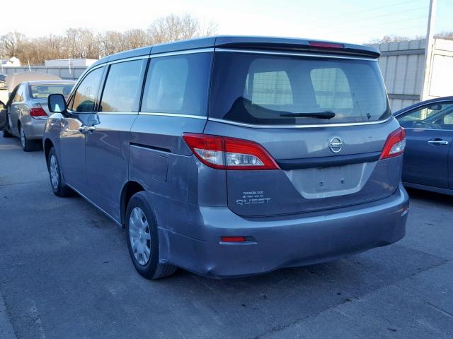 JN8AE2KP2F9131922 - 2015 NISSAN QUEST S GRAY photo 3