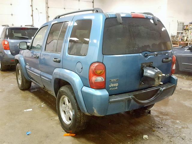 1J4GL58K04W152835 - 2004 JEEP LIBERTY LI BLUE photo 3