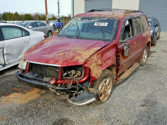 1GKDT13S142132503 - 2004 GMC ENVOY RED photo 2