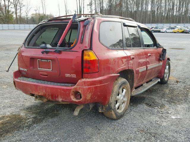 1GKDT13S142132503 - 2004 GMC ENVOY RED photo 4