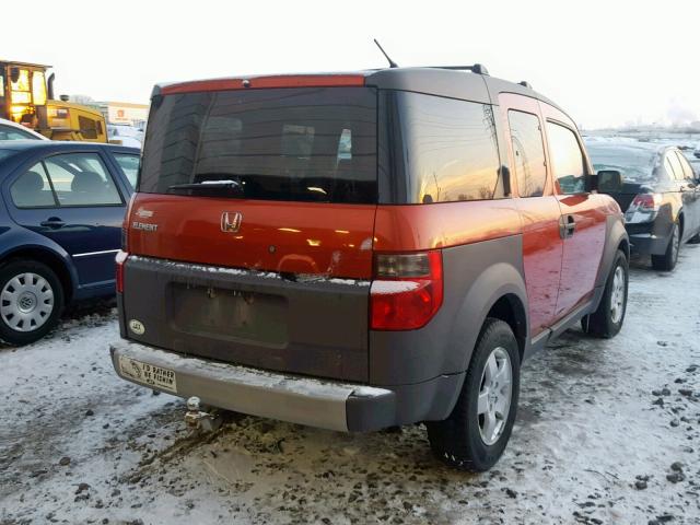 5J6YH28584L019885 - 2004 HONDA ELEMENT EX ORANGE photo 4