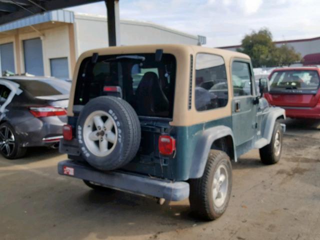 1J4FA29P9YP783254 - 2000 JEEP WRANGLER / GREEN photo 4