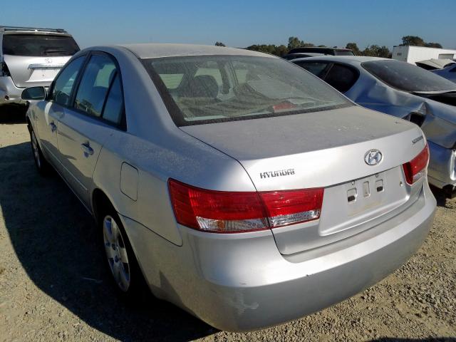 5NPET46C07H193429 - 2007 HYUNDAI SONATA GLS SILVER photo 3