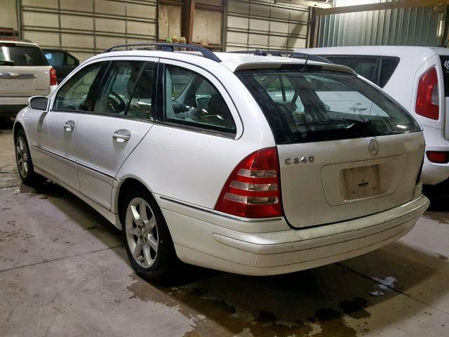 WDBRH61J65F612300 - 2005 MERCEDES-BENZ C 240 SPOR WHITE photo 3