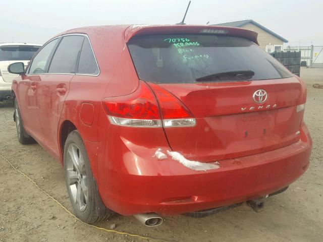 4T3BK3BB3AU045630 - 2010 TOYOTA VENZA BASE RED photo 3