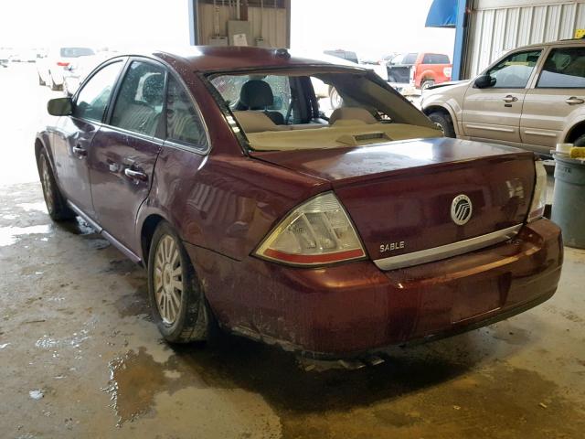 1MEHM40W38G609295 - 2008 MERCURY SABLE LUXU BURGUNDY photo 3