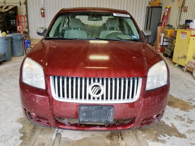 1MEHM40W38G609295 - 2008 MERCURY SABLE LUXU BURGUNDY photo 9