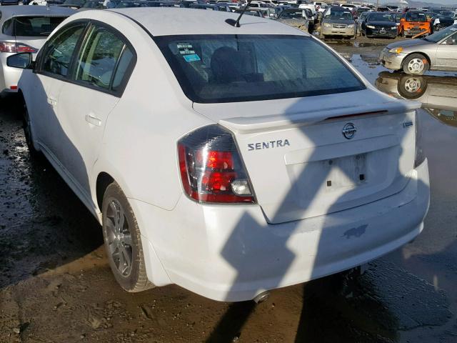 3N1AB6AP1CL779500 - 2012 NISSAN SENTRA 2.0 WHITE photo 3