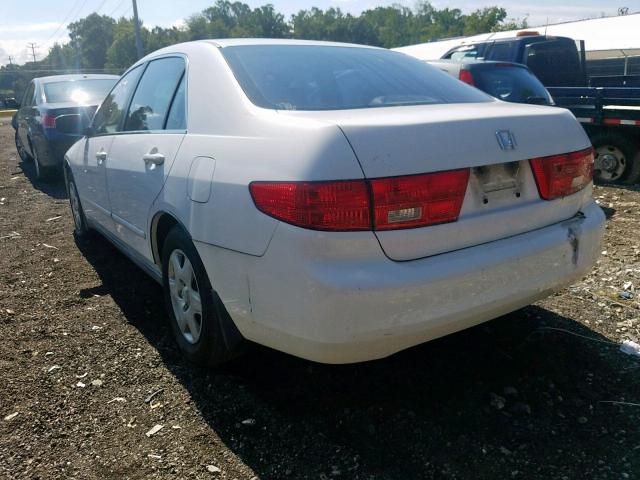 1HGCM56485A055078 - 2005 HONDA ACCORD LX WHITE photo 3