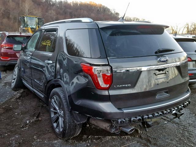 1FM5K7F84JGB11225 - 2018 FORD EXPLORER L GRAY photo 3