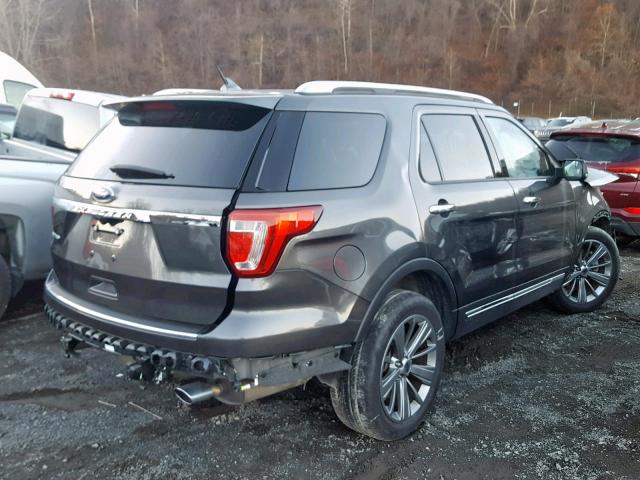 1FM5K7F84JGB11225 - 2018 FORD EXPLORER L GRAY photo 4