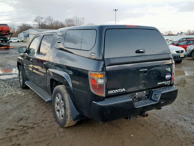 2HJYK163X7H503248 - 2007 HONDA RIDGELINE BLACK photo 3