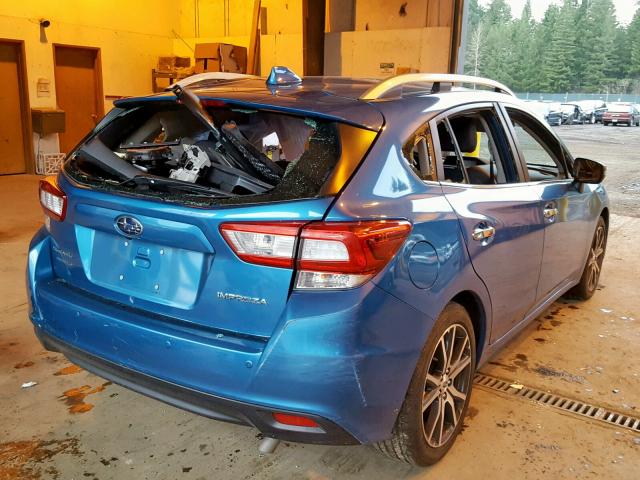 4S3GTAU69J3744836 - 2018 SUBARU IMPREZA LI BLUE photo 4